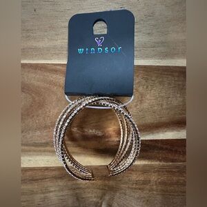 Windsor Gold Rhinestone Wire Cuff